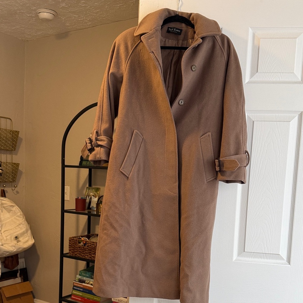 Steve Evans Long Camel Trench Coat